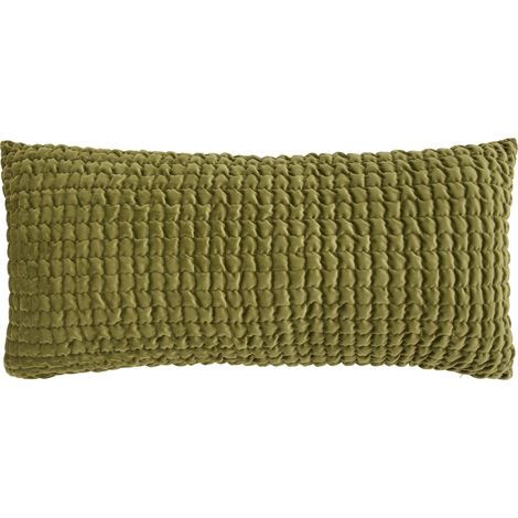 Coussin en velours - Effet 3D moelleux Vert 35x75 cm (1/5)