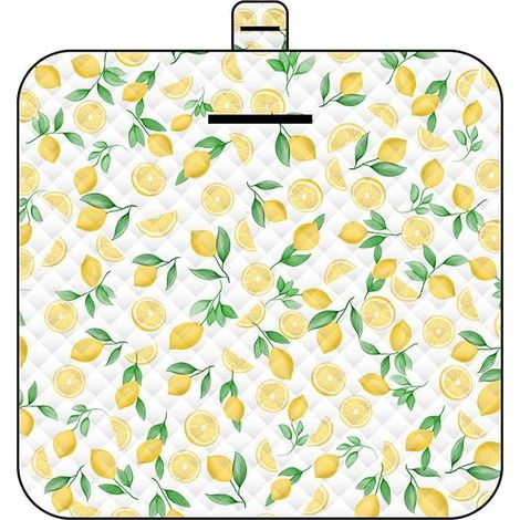 Picknickdecke 200 x 200 cm (zitronengelb) – wasserdicht und faltbar Ideal für Strand, Camping und Garten