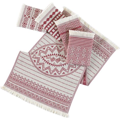 Juego de toallitas Set 100% Algodón Claret Rojo 270 g/m² (1/3)