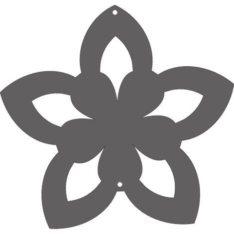 K2 FLOWER Anhänger, Frühlingsdekoration, durchbrochenes graues Ornament