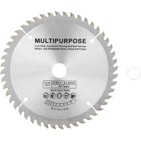 Lame de scie circulaire 48 dents en carbure pour coupe du bois, accessoire pour scie circulaire. (1/5)