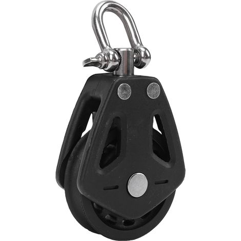 Bloc de voile pivotant simple de 50mm, roulement en acier inoxydable, roue en Nylon, poulie marine pour le guidage de la corde. (1/4)