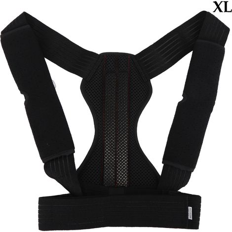 Correcteur de Posture Réglable pour Hommes et Femmes - Soutien Dorsal et Épaules Noir Taille XL (1/5)