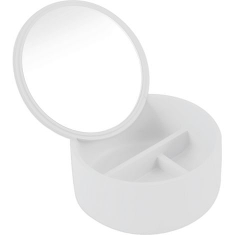 Contenitore per cosmetici con specchio AWD INTERIOR 1467 bianco (1/3)