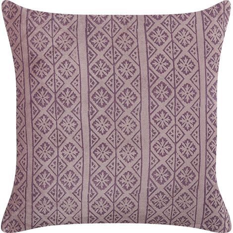 Cojín de terciopelo rosa 45 x 45 cm algodón geométrico bloque impreso Silbym (1/5)