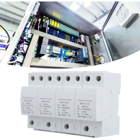 4P-Überspannungsschutz, T1-Überspannungsschutz, Überspannungsschutz für elektrische Verteileranlagen, 12,5–200 kA, 385 V AC, 15 kA (1/5)