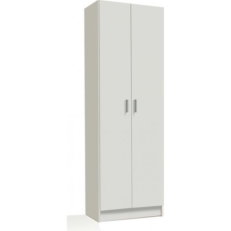 Befara – Meuble haut à chaussures blanc 59x37x180 cm – Mélamine haute résistance – Grande capacité de rangement – Étagères réglables