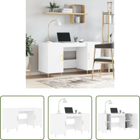 Schreibtisch Weiß - Schreibtisch Weiß 140x50x75 cm Holzwerkstoff (1/5)