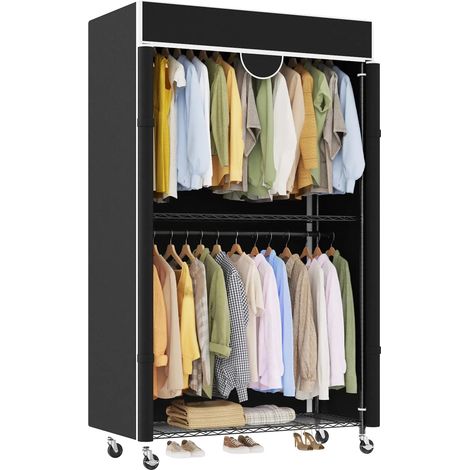 Porte-vêtements, Haute Résistance, Assemblage Sans Outils, noir (1/2)