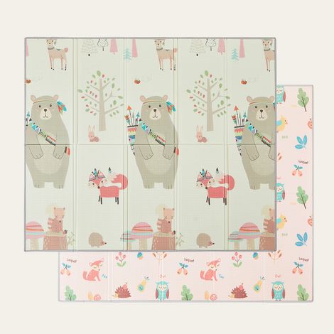 CASABEL Tapis d’Éveil Bébé 180×200 cm, Pliable, Motifs Ours