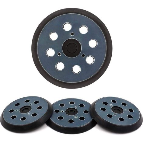Lot de 4 tampons abrasifs compatibles Makita/Dewalt/Porter-Cable – Ø127 mm, 8 trous, avec plaques arrière velcro (1/5)