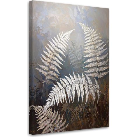 Impresión de Imagen Hojas de helecho naturaleza plantas blanco gris 20x30 (1/5)