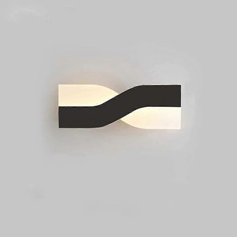 Lustre moderniste, applique murale, lampe de chevet, salon, chambre, style nordique, orientable, rétroéclairage LED, acier, sans blanc chaud, noir, blanc chaud (1/5)