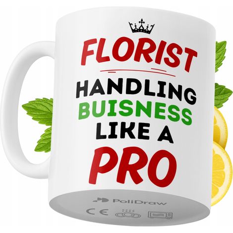 Tazza divertente e umoristica per fiorista, ideale per caffè e tè, con grafica e testo divertenti. Perfetta per compleanni, onomastici e festività. Tazza premium per occasioni speciali, per casa, uffi
