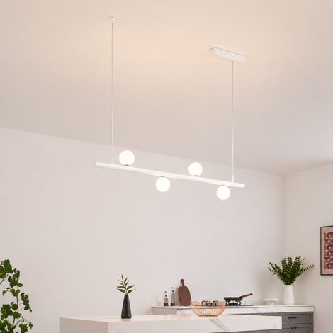 Weiß Pendelleuchte Magnetsystem mit 4 Glaskugeln LED 12W - Lyne (1/5)