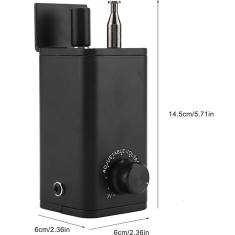 Motore per girarrosto per barbecue, griglia, alimentazione regolabile da 3 a 12 V CC, materiale in metallo nero, alimentatore e motore inclusi. (1/4)