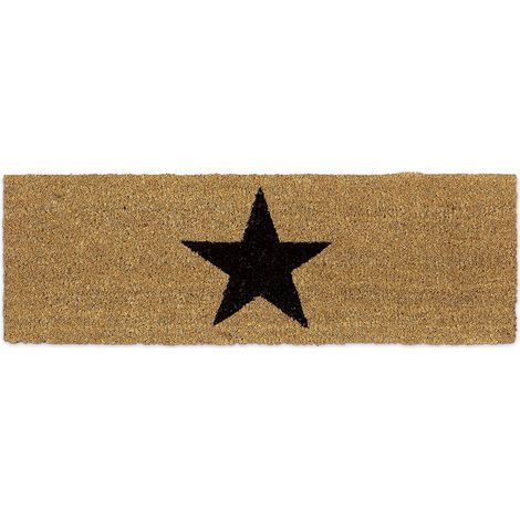 Paillasson tapis de sol porte d’entrée essuie-pieds étoiles fibres de coco nature