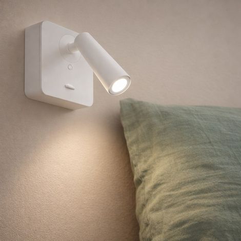 Applique Led tête de lit avec interrupteur blanc satiné Gapi (1/3)