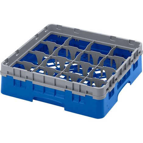 Casiers de lavage haut max 9.2 cm - 50 x 50 x 14.3 cm - Bleu - Lot de 5 - Cambro