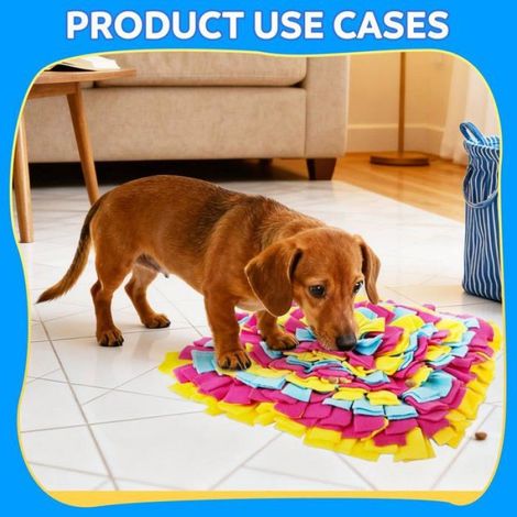 Tapis de fouille en laine pour chien, 35x35 cm, lavable, multicolore, jeu éducatif pour chiots/lapins. (1/5)