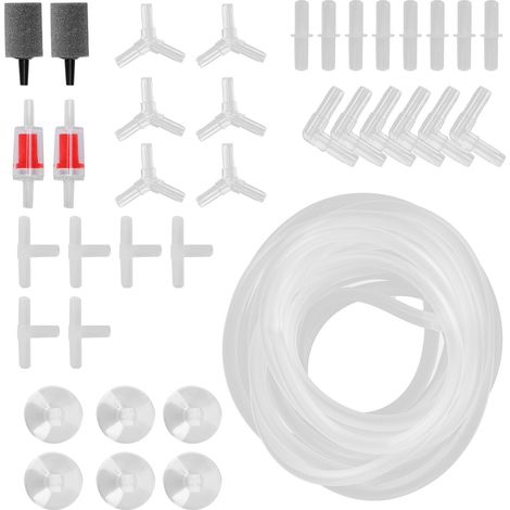 Valve anti-retour pour tuyau d'oxygène d'aquarium, ensemble de pierres à bulles, accessoires d'aquarium, tuyau d'oxygène combiné G de 4 m / 13,1 pi (1/5)