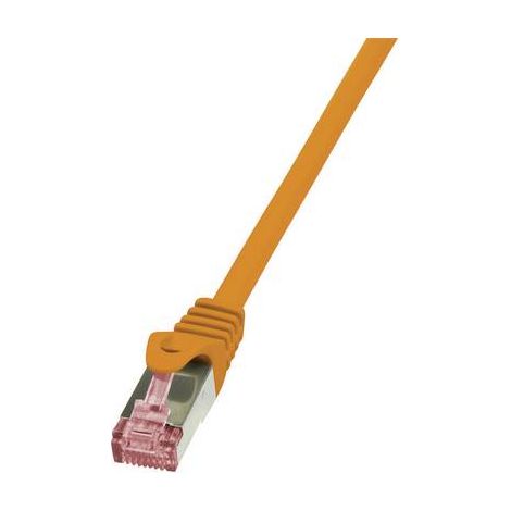 Câble réseau RJ45 CAT 6 S / FTP LogiLink - 2 connecteurs RJ45 - 0,25 m - Orange - CQ2018S V961851 (1/2)