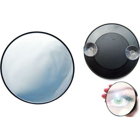 Suction cup mirror with 15x magnification, cosmetic mirror (1/4)