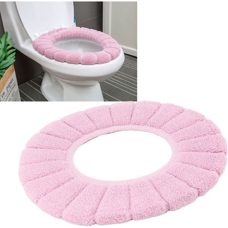 Toilettensitzbezug, warmes und waschbares Toilettensitzkissen, rosa. (1/5)