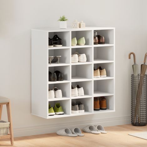 Schuhschrank mit Regal Weiß 77,5 x 30 x 83,5 cm Holzwerkstoff