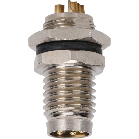 Connecteur Aviation M8 4 Broches Prise Métallique IP67 Coque Laiton Nickelé pour Douille (1/5)