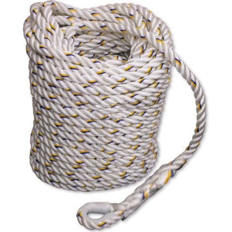 Cuerda torcida con indicador de desgaste y guardacabo Ø14mm IRUDEK Cobra  Blanco                                            30m (1/2)