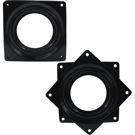 Lot de 2 Plateau tournant de 9,4 cm (4 pouces), support pivotant, plateau tournant rond, pour bureau, noir. (1/5)