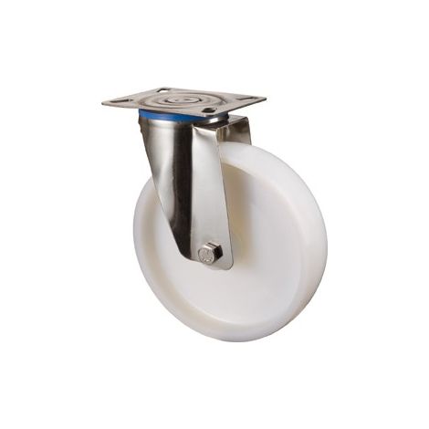 Roulette de direction D.150mm Trgf.300kg Plaque Ku L129xB106mm (1/4)