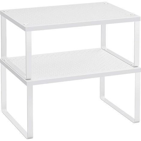 Lot de 2 Étagère à Épices, Empilable, Extensible, Métal, Pour Cuisine, Plan de Travail (1/5)