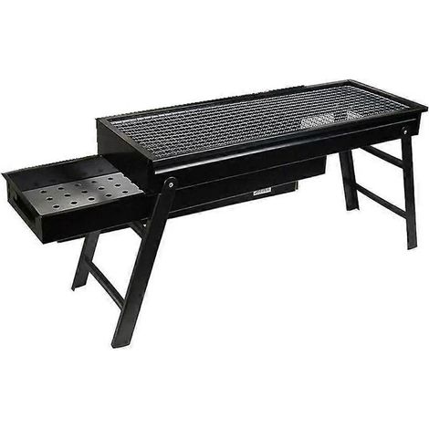 Grill, klappbarer Holzkohlegrill mit Brenner für Camping