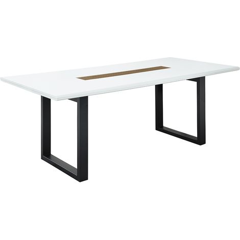 Esstisch mit U-Gestell, 180x100cm, weiß, FALLON-55 (1/4)