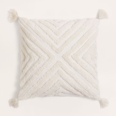 SKLUM Quadratisches Baumwollkissen (45x45 cm) Reik Weiss                                  