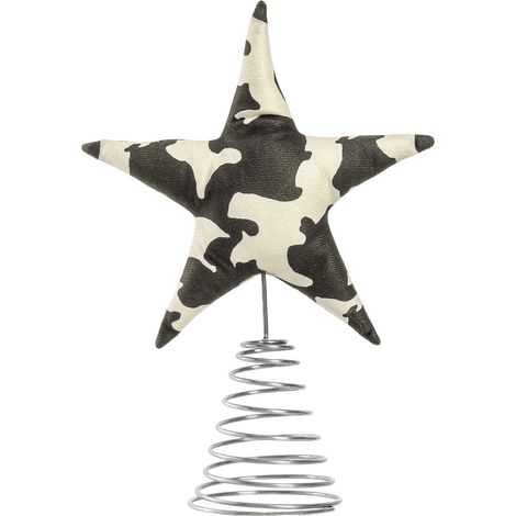 Tree Topper - Cow Print Pentagram - Metal Spring Base - Christmas Tree Decoration - 32 X 24.99 Cm - 1 Piece (1/5)