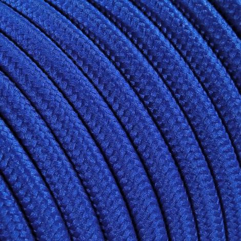 Fil Électrique Tissu Bleu Italien 2x0,75mm² - Câble Électrique Textile de Qualité