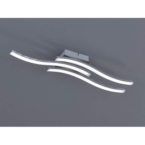 LED Deckenleuchte ROUTE Metall Silber, 3-flammig Warmweiß, Breite 56cm