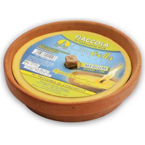 FIACCOLA ALLA CITRONELLA IN TERRACOTTA Ø 14x4h cm