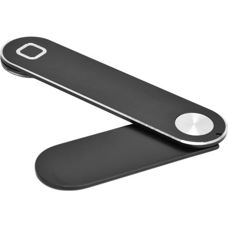 Laptop-Handyhalterung, verstellbar, tragbar, aus Aluminium, mit Clip, Handyhalterung für Monitor und Laptop, für Homeoffice, Schwarz (1/5)