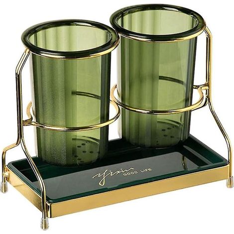 Vaisselle avec support en métal, pot à ustensiles de cuisine, organisateur de rangement pour couverts et ustensiles de table, d (1/5)