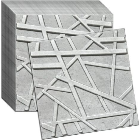 Verdico Wandpaneele Steinoptik 3D Grau Beton – Deckenpaneele 100x50 cm – Set 16 Stück (4 m²) – Wandverkleidung innen zum Kleben (1/5)