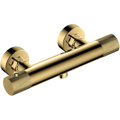 RAK Amalfi Brushed Gold Wall Mounted Exposed Thermostatic Bar Valve - RAKAMA3303G
