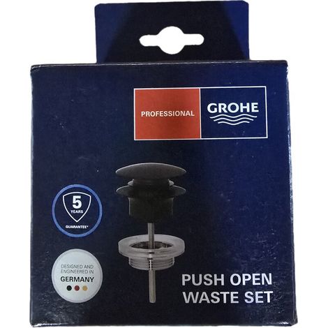 Grohe Ablaufgarnitur für Waschtische 29510 mit Druckstopfen phantom black