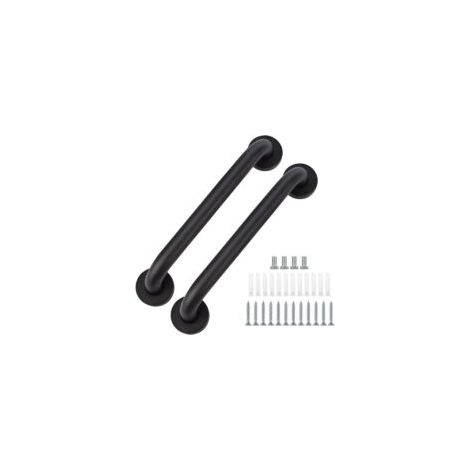 Lot de 2 Barre D'appui Salle de Bain, 60cm Barre D'appui de Sécurité Noir Huilé Main Courante pour Baignoire WC,Douche, Vis Dissimulée Fixation murale - Crezuo (1/4)