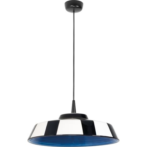 Circus Lampada a Sospensione LED Blu, Diametro 35 cm, Diffusore in Ceramica Made in Italy, Sorgente LED TRIAC 8W, 2700K, Modulare, Altezza 300cm