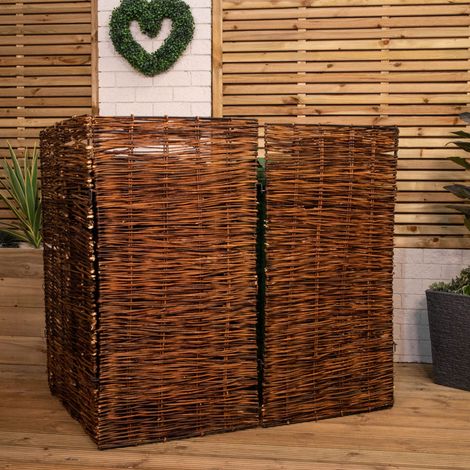 1.16m x 1.22m Double Garden Patio Willow Wheelie Bin Screen Hideaway (1/5)