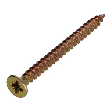 VBA Vis bois agglo Tête fraisée Pozi N°2 4.5X45 Filetage total Bichromaté-500 pièces (1/5)